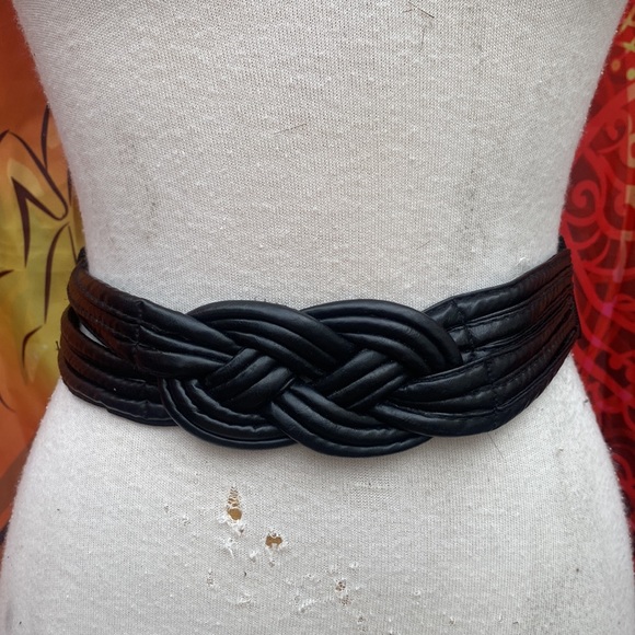 🍁309-You Are Rad ❤️ Vintage 80s Infinity Braided Cinch Belt - Picture 2 of 5